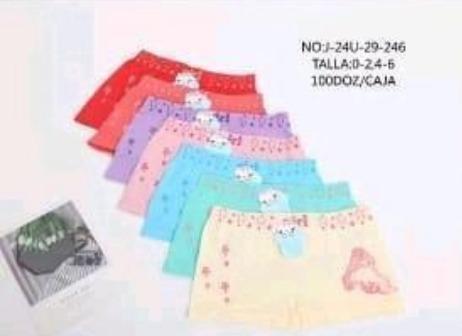 D - Cueca Feminina Boxer Infantil J-24U-29-246 Diversas Cores Pac C/12 UN, Colocar no Carrinho Somente Múltiplos do Pac