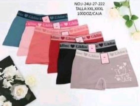 D - Cueca Feminina Boxer J-24U-27-222 Diversas Cores Pac C/12 UN, Colocar no Carrinho Somente Múltiplos do Pac