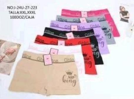 D - Cueca Feminina Boxer J-24U-27-223 Diversas Cores Pac C/12 UN, Colocar no Carrinho Somente Múltiplos do Pac