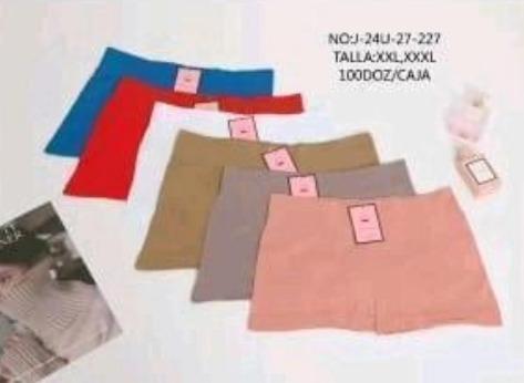D - Cueca Feminina Boxer J-24U-27-227 Diversas Cores Pac C/12 UN, Colocar no Carrinho Somente Múltiplos do Pac