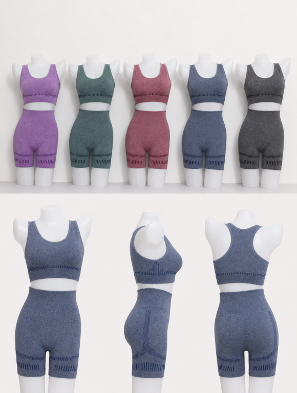 E - Conjunto Fitness Canelado Ref: Y-005 Diversas Cores Pac C/12 Conj., Colocar no Carrinho Somente Multiplos do Pac.