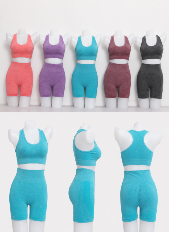 E - Conjunto Fitness Feminino Seamless Ref: Y-007 Div Cores Pac C/12 Conj, Colocar no Carrinho Somente Multiplos do Pac.