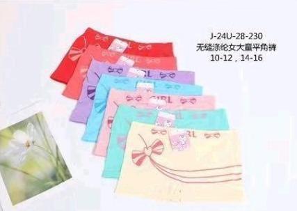 D - Cueca Feminina Infantil Boxer J-24U-28-228 Diversas Cores Pac C/12 UN, Colocar no Carrinho Somente Múltiplos do Pac