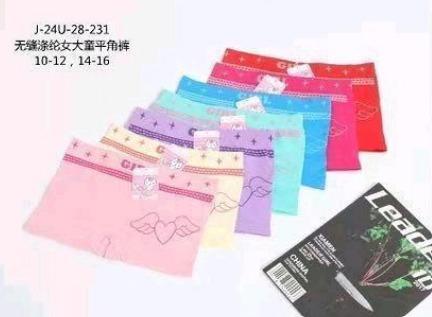 D - Cueca Feminina Infantil Boxer J-24U-28-231 Diversas Cores Pac C/12 UN, Colocar no Carrinho Somente Múltiplos do Pac