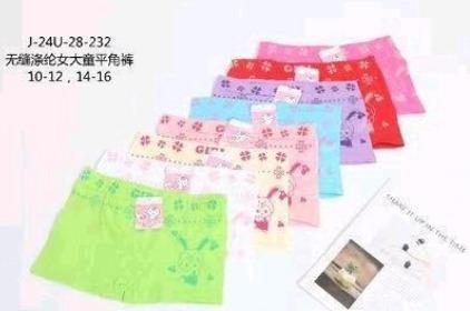 D - Cueca Feminina Infantil Boxer J-24U-28-232 Diversas Cores Pac C/12 UN, Colocar no Carrinho Somente Múltiplos do Pac