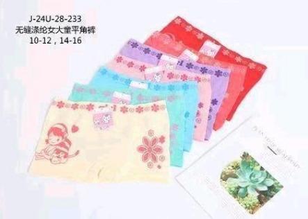 D - Cueca Feminina Infantil Boxer J-24U-28-233 Diversas Cores Pac C/12 UN, Colocar no Carrinho Somente Múltiplos do Pac