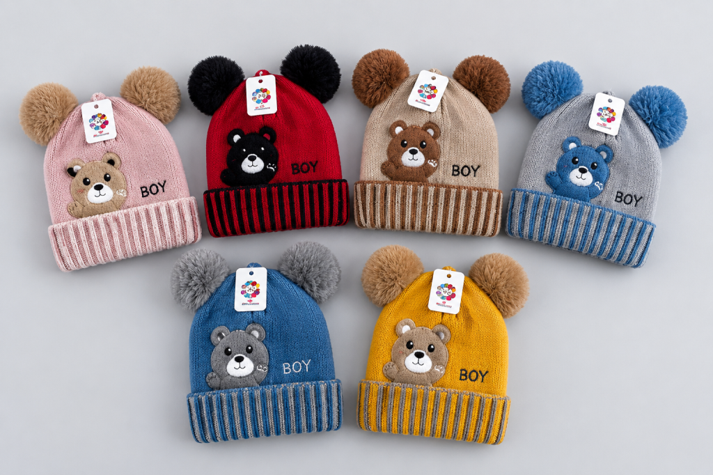 F - Gorro Infantil Ursinho com Orelhinhas MF-TM-6020 Diversas Cores Pac C/12, Colocar no Carrinho Somente Multiplos do P