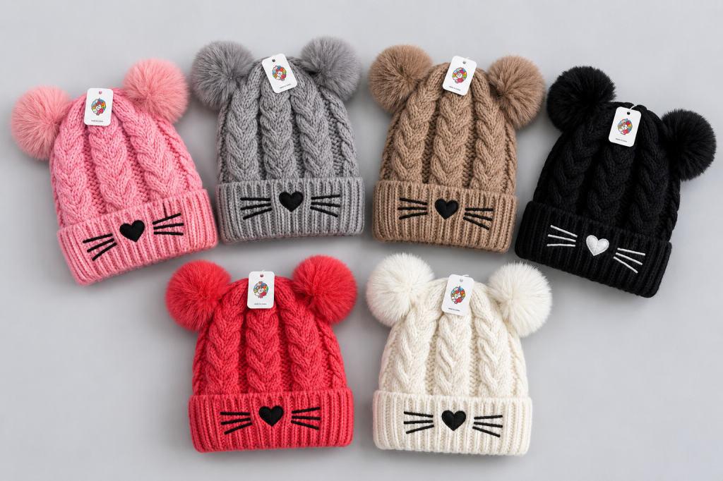 F - Gorro Infantilcom Orelhinhas MF-TM-6021 Diversas Cores Pac C/12, Colocar no Carrinho Somente Multiplos do PAC.