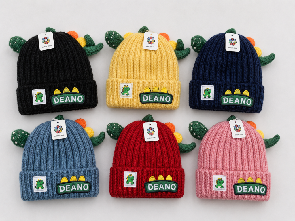 F - Gorro Infantil DinossaurINHOS MF-TM-6025 Diversas Cores Pac C/12, Colocar no Carrinho Somente Multiplos do pac.