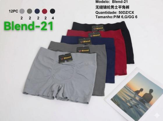 D - Cueca Masculina Boxer Blend-21 Diversas Cores Pac C/12 UN, Colocar no Carrinho Somente Múltiplos do Pac