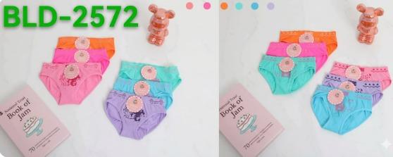 D - Calcinha Feminina Infantil BLD-2572 Diversas Cores Pac C/12 UN, Colocar no Carrinho Somente Múltiplos do Pac
