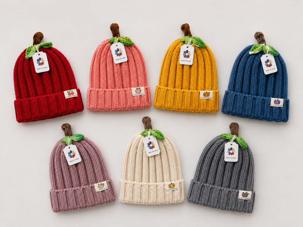 F - Gorro Infantil Abóbora com Cabinho MF-TM-6028 Diversas Cores Pac C/12, Colocar no Carrinho Somente Multiplos do Pac.