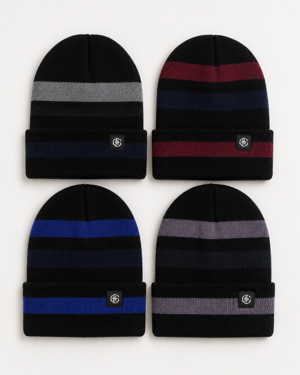 F - Gorro Masculino Sport Listrado M-DM-6030 Diversas Cores Pac C/12, Colocar no Carrinho Somente Multiplos do Pac.