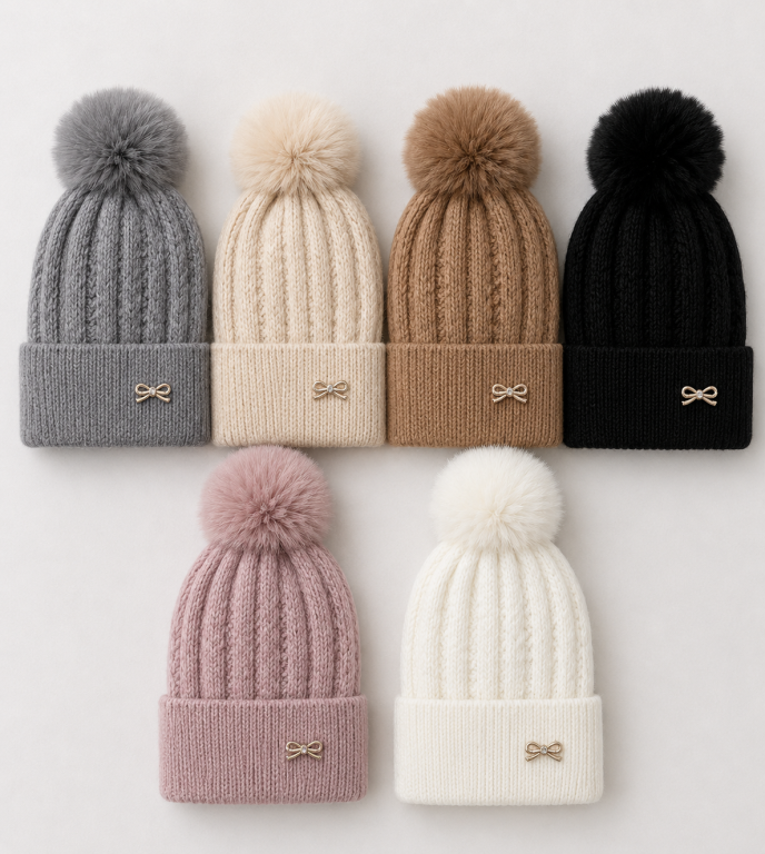 F- Gorro Feminino Tricô Elegance Pompom F-DM-6037 Diversas Cores Pac C/12, Colocar no Carrinho Somente Multiplos do Pac.