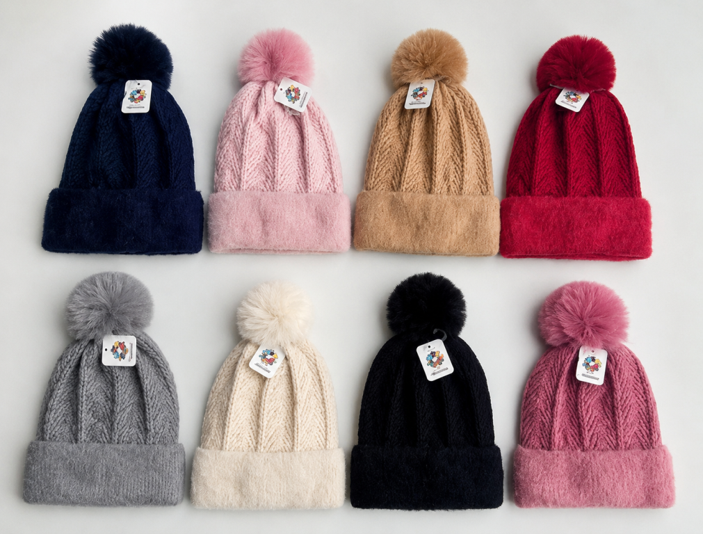 F - Gorro Feminino Tricô Chevron MF-TS-6052 Diversas Cores Pac C/12, Colocar no Carrinho Somente Multiplos do Pac.
