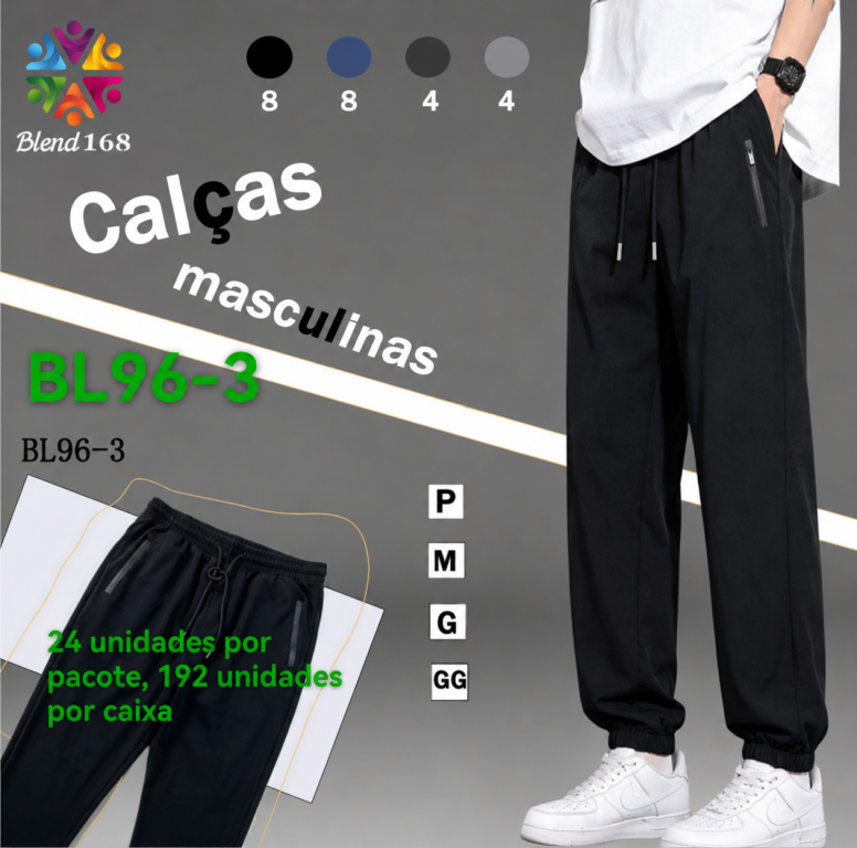 C - Calça Masculina Jogger Street BL96-3 Diversas Cores Pac C/24, Colocar no Carrinho Somente Multiplos do Pac.