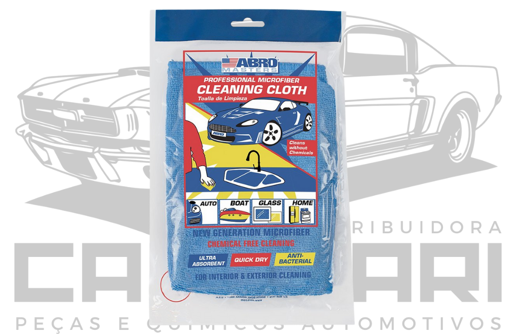 ABRO CT-210-BL TOALHA MICROFIBRA AZUL 40.5X40.5 CM - PANO DE LIMPEZA - 1 UNIDADE
