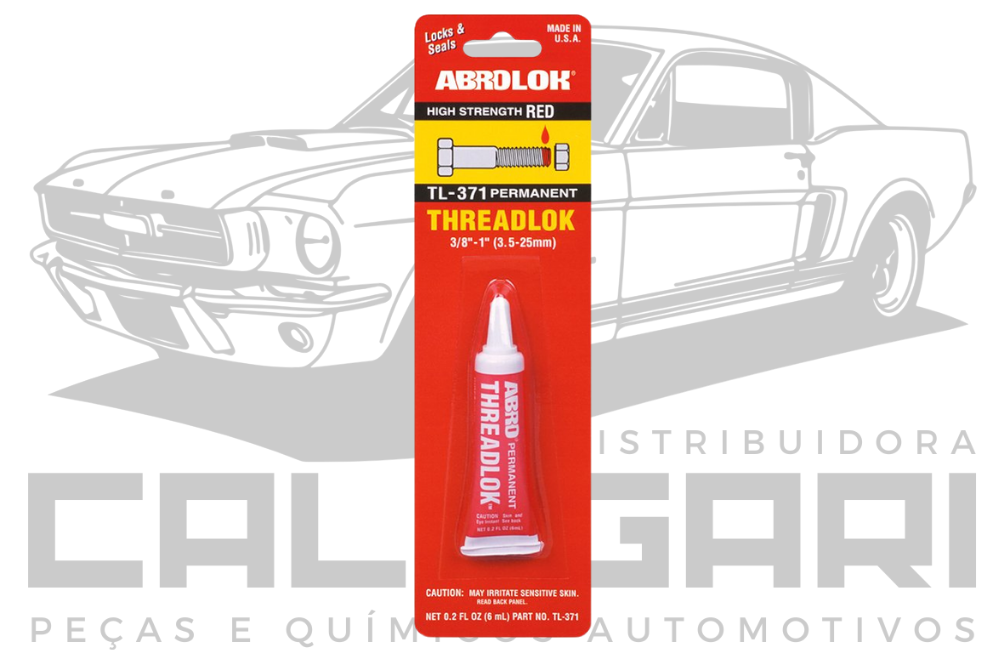 ABRO TL-371 THREADLOK RED - TRAVA ROSCA PERMANENTE VERMELHO - 6 ML