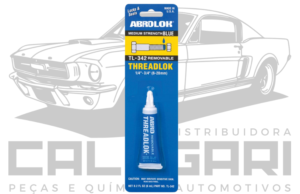 ABRO TL-342 THREADLOCK BLUE - TRAVA ROSCA REMOVÍVEL AZUL - 6 ML