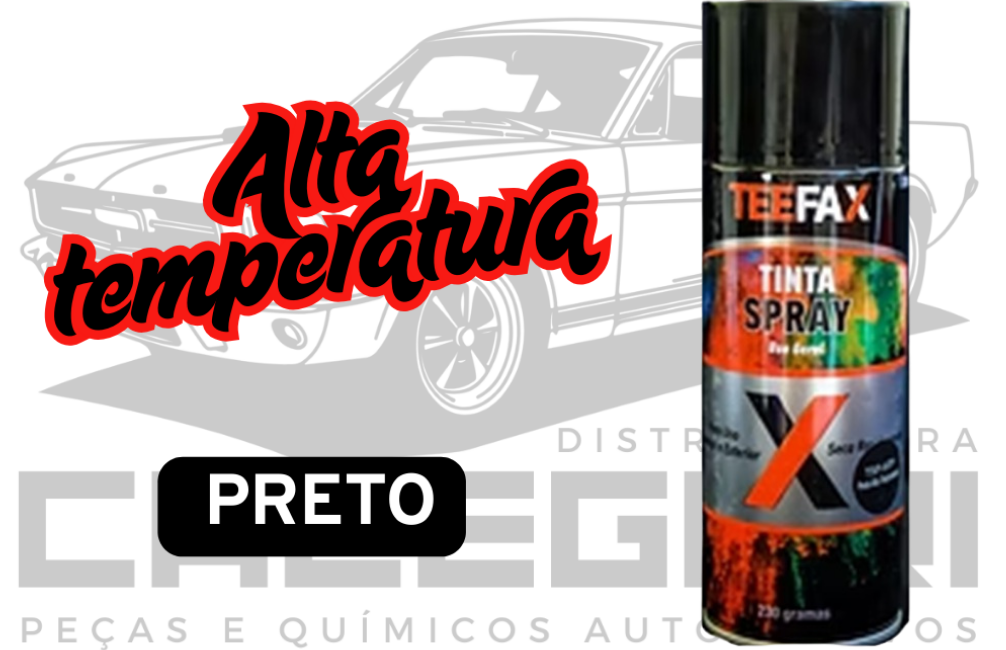 TEEFAX TSP-ATP - TINTA SPRAY ALTA TEMPERATURA PRETO - 350 ML
