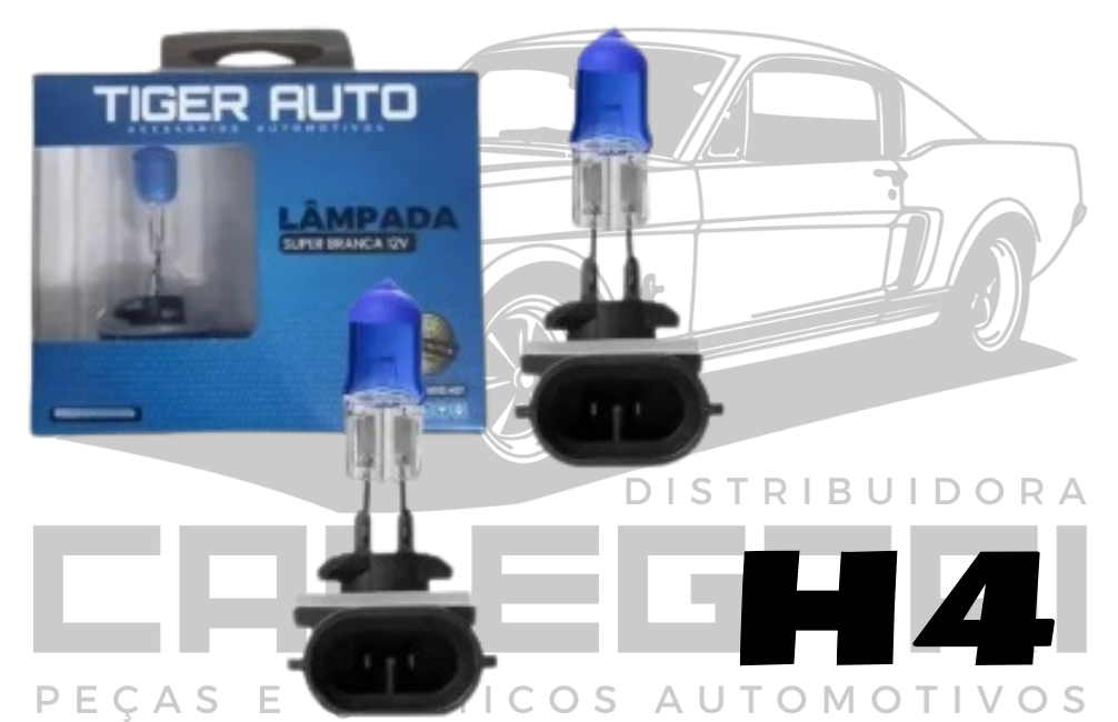 LAMPADA SUPER BRANCA 8500K H4 12V/60/55W F