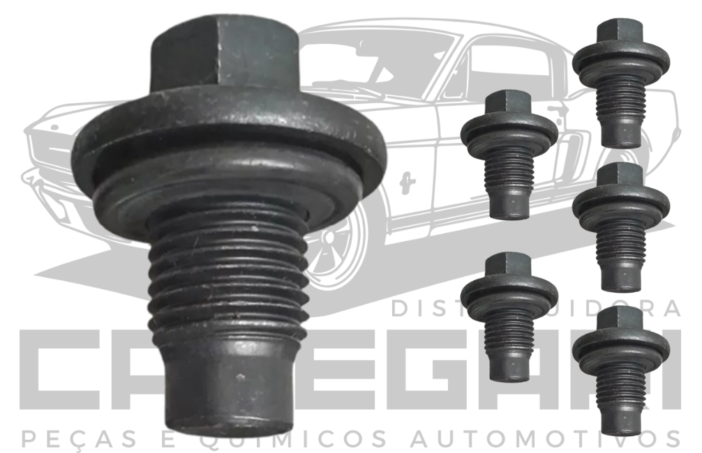 BUJAO CARTER C/ ANEL ORING FORD KA FIESTA  COURIER RANGER MOTOR ZETEC ROCAM 99 M14X20 - CHAVE SEXTAVADA 13MM LA 491