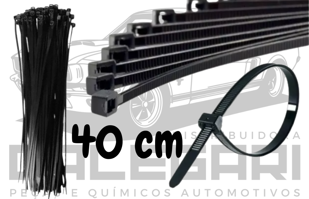 CINTA PLASTICA PRETA 40 CM - 100 UNID