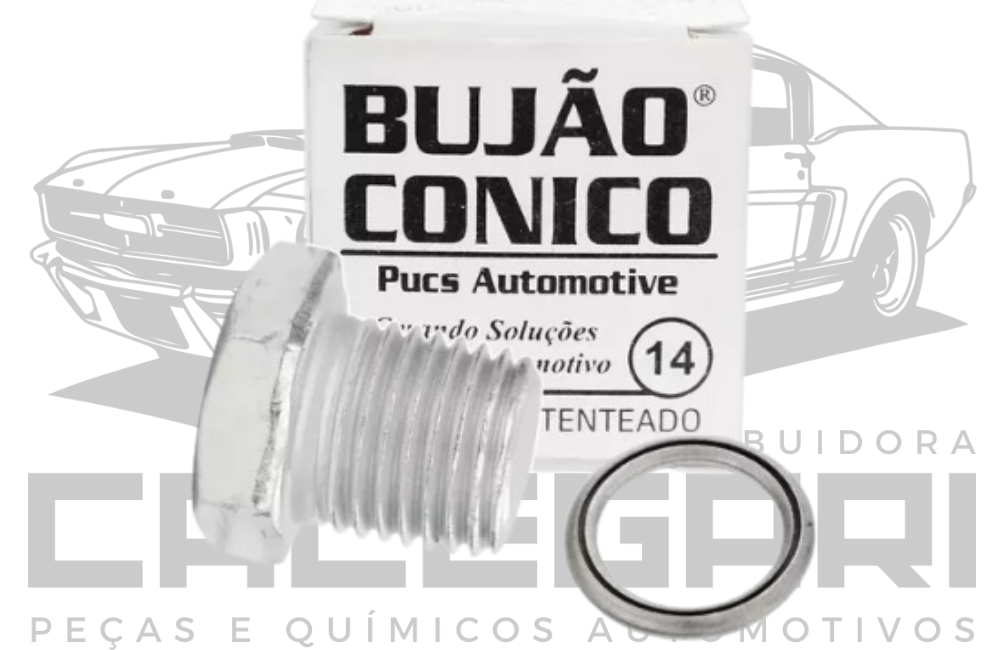 BUJAO CONICO PARA CARTER ESPANADO 14MM - GM FIAT VW FORD HONDA