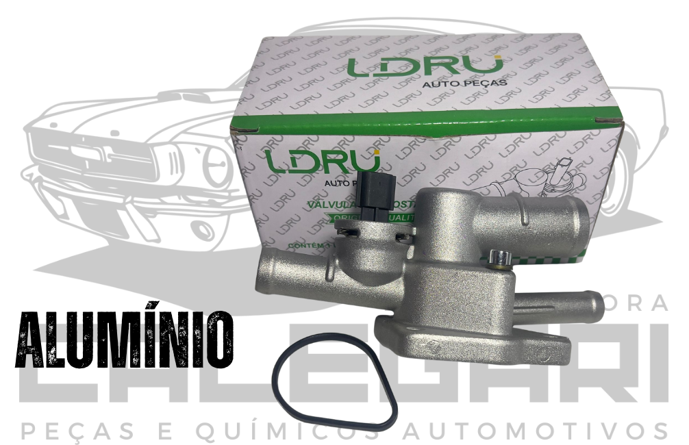 CARCACA + VALVULA TERMOSTATICA + SENSOR PRETO - RENAULT LOGAN SANDERO 1.0 12V 3CC - 17>21