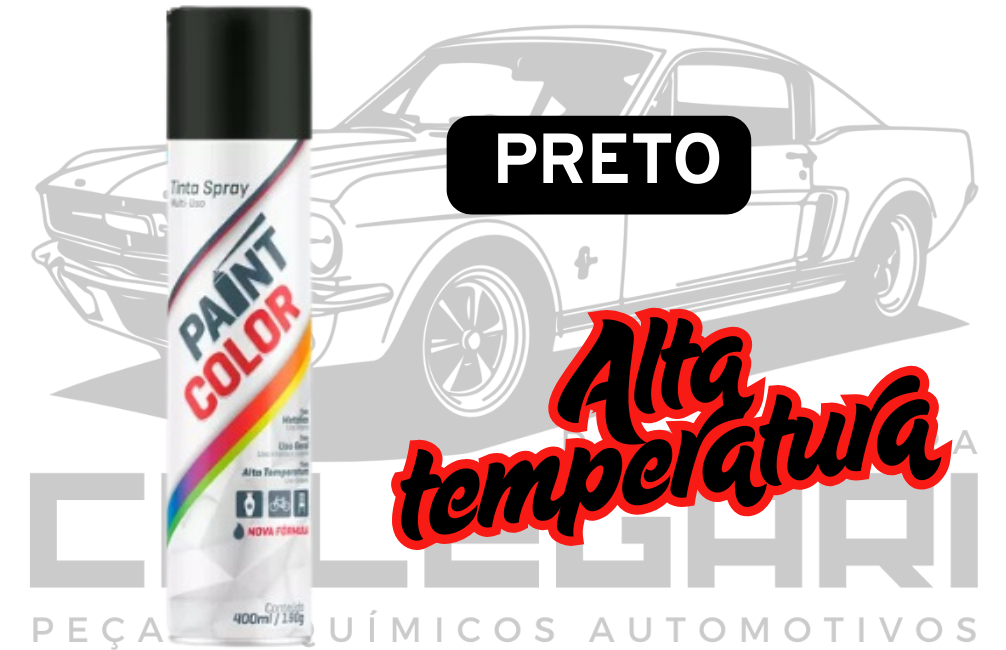 PAINTCOLOR TINTA SPRAY ALTA TEMPERATURA PRETO FOSCO 400 ML