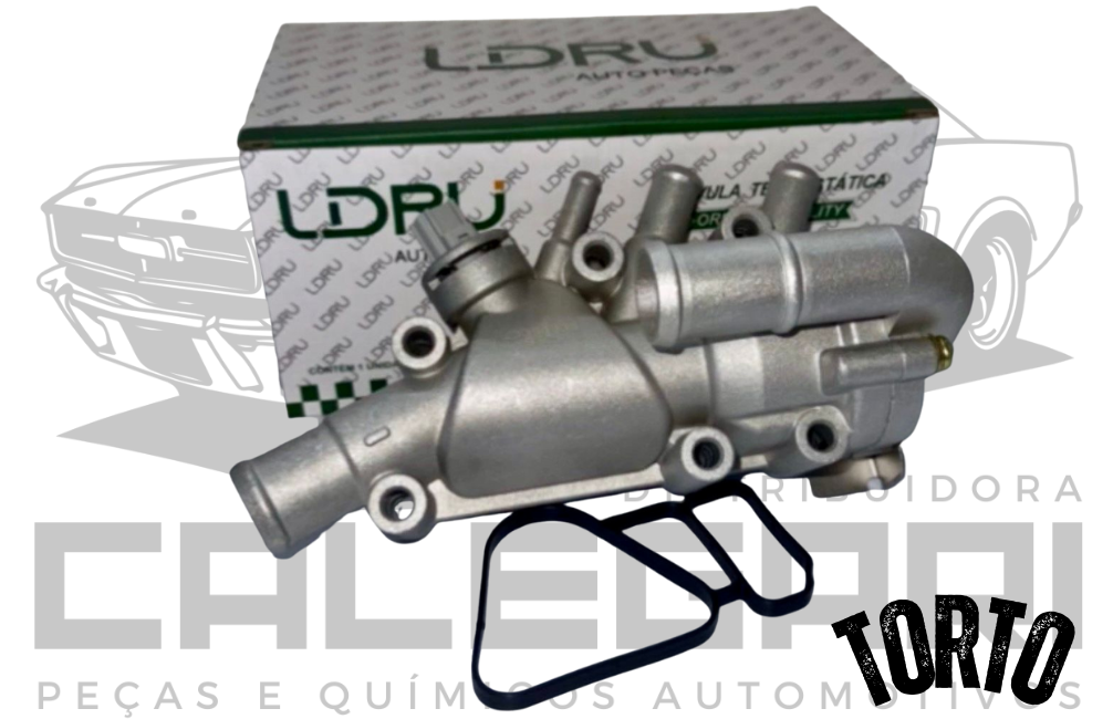 CARCACA + VALVULA TERMOSTATICA + SENSOR CINZA TORTO - FORD KA FIESTA ECOSPORT FOCUS ESCORT COURIER GASOLINA