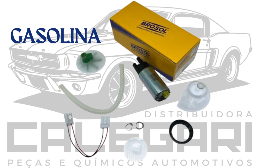 BOMBA ELETRICA COMBUSTIVEL COMPLETA UNIVERSAL GASOLINA 3 BAR BROSOL