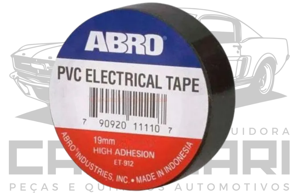 ABRO ET-912 FITA ISOLANTE ELÉTRICA ANTICHAMA PRETO 10 METROS