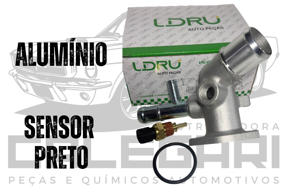 CARCACA DA VALVULA TERMOSTATICA + SENSOR PRETO - HYUNDAI HB20 I30 VELOSTER ELANTRA KIA CERATO SOUL