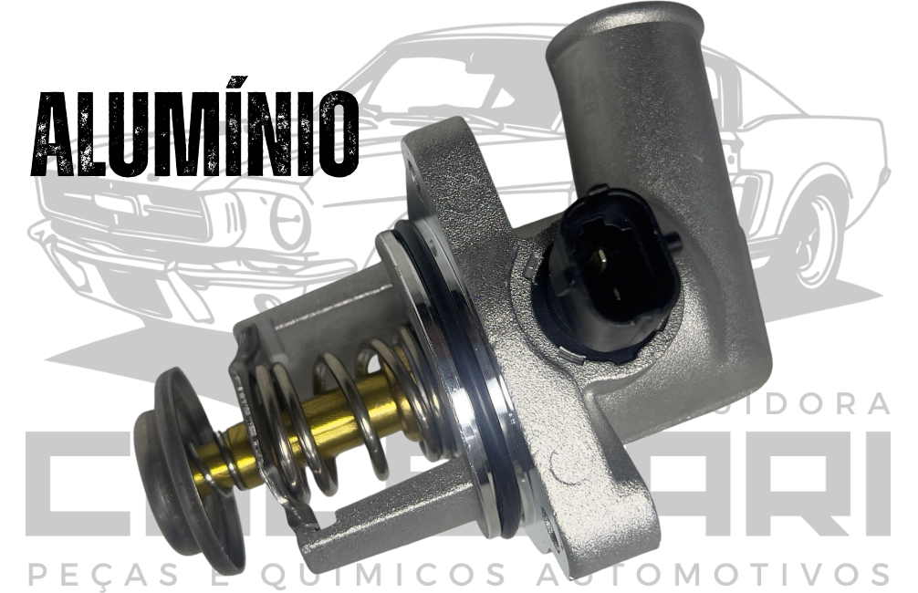 CARCACA + VALVULA TERMOSTATICA + SENSOR PRETO - FORD FIESTA 1.0 1.6 2005 A 2014 FLEX