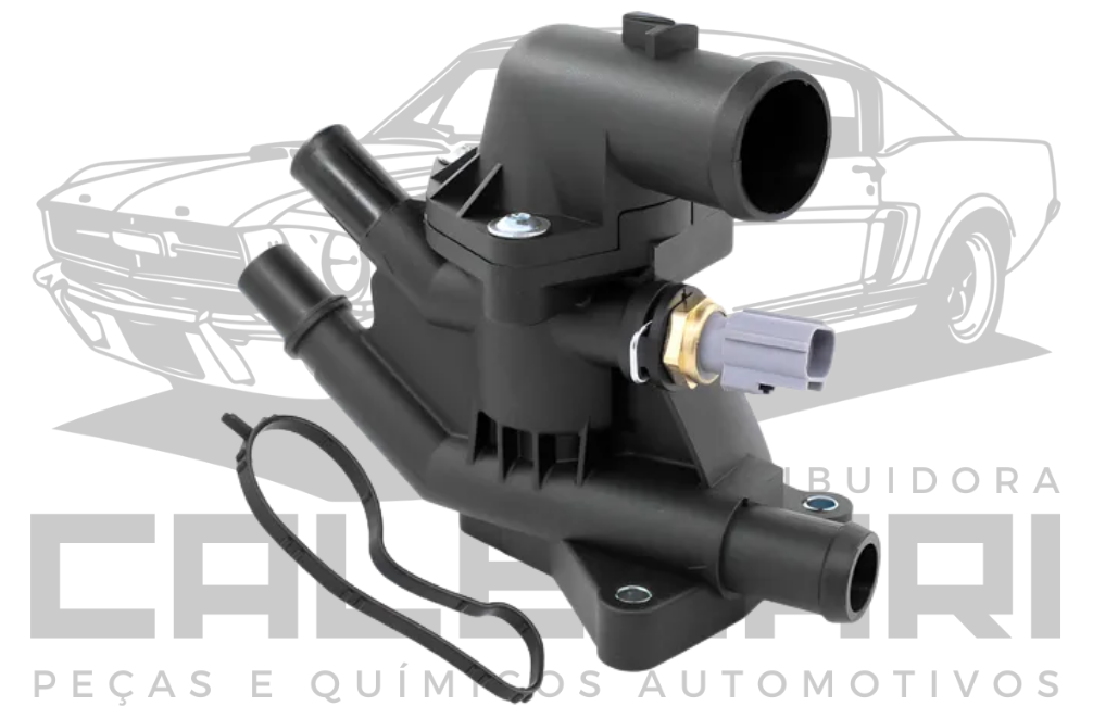 CARCACA + VALVULA TERMOSTATICA + SENSOR CINZA - FORD KA 14>20 NEW FIESTA 16>19