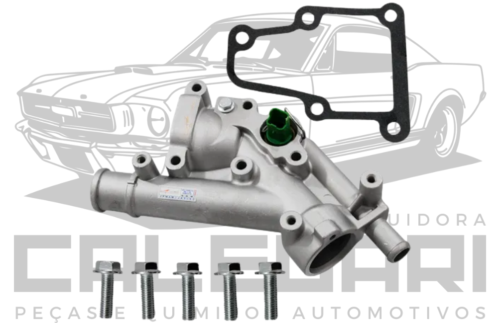 CARCACA DA VALVULA TERMOSTATICA + SENSOR VERDE - CITROËN C4 C5 PALLAS GRAND PICASSO 2.0 16V-06> PEUGEOT: 307 4