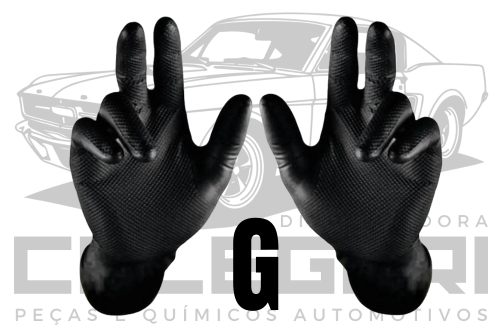 LUVA AUTOMOTIVA NITRILICA PRETA PAR - TAMANHO G