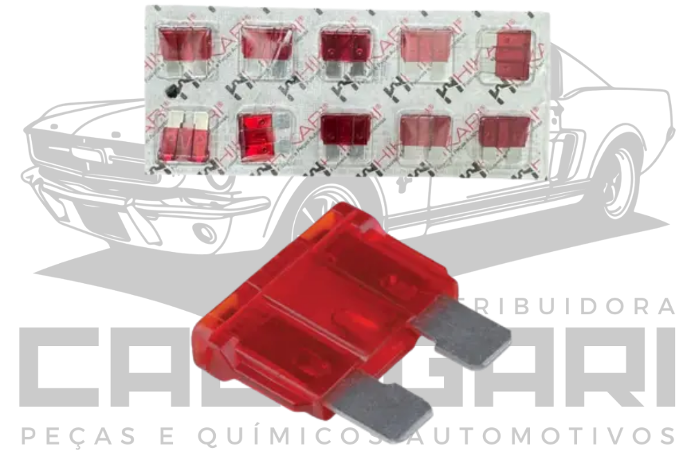 FUSIVEL LAMINA 10 AMPERES - VERMELHO