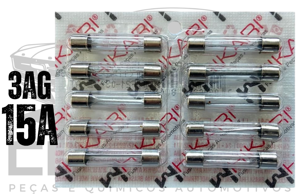 FUSIVEL DE VIDRO 3AG 15 AMPERES