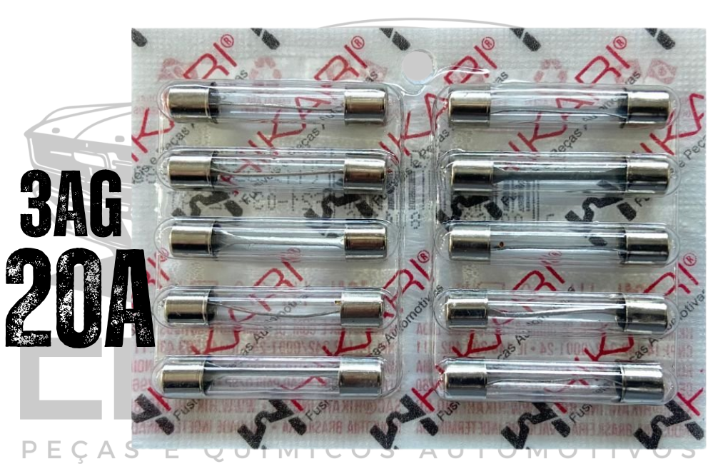 FUSIVEL DE VIDRO 3AG 20 AMPERES