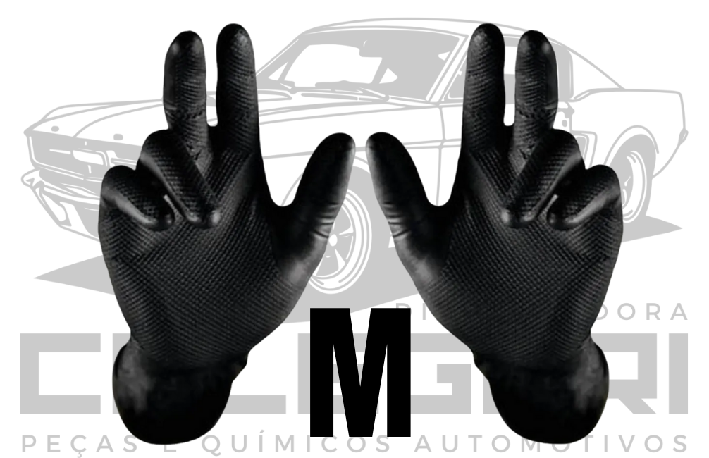 LUVA AUTOMOTIVA NITRILICA PRETA PAR - TAMANHO M