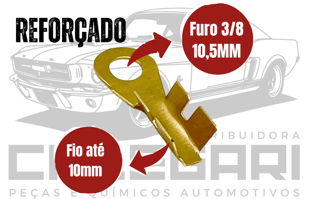 TERMINAL OLHAL FURO 3/8 REFORÇADO FIO ATÉ 10MM