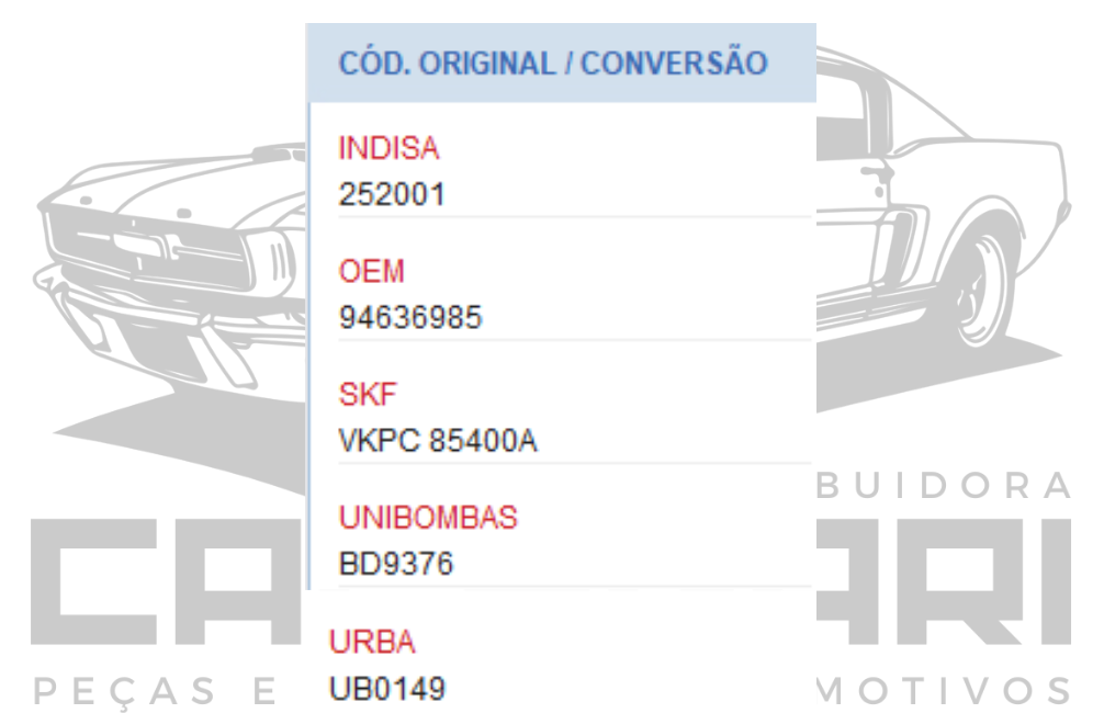 BOMBA DE AGUA GM MONZA KADETT IPANEMA - 21 DENTES