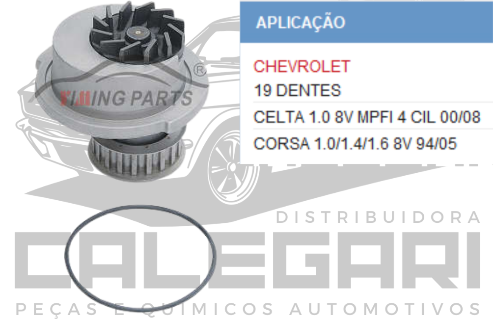 BOMBA DE AGUA GM 19 DENTES CORSA CELTA - MPFI