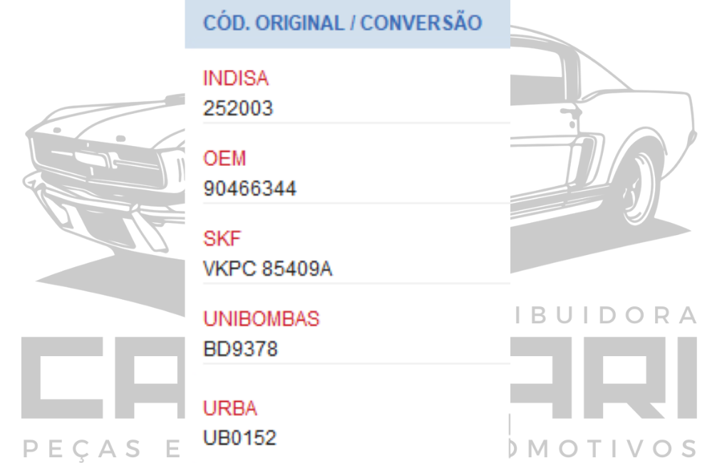 BOMBA DE AGUA GM ASTRA BLAZER KADETT ZAFIRA VECTRA OMEGA S10 - 2.0 2.2 2.4