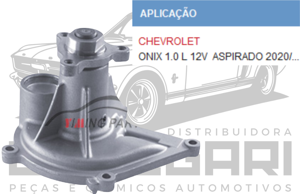 BOMBA DE AGUA GM ONIX - 1.0 L 12V ASPIRADO