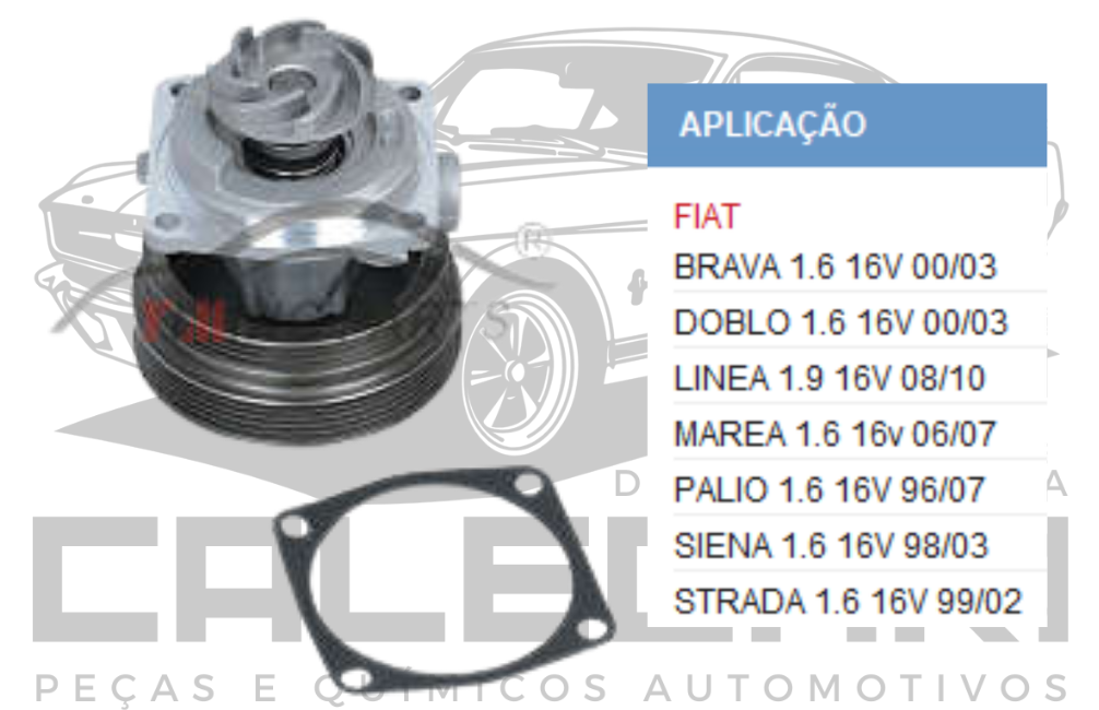 BOMBA DE AGUA FIAT BRAVA DOBLO LINEA MAREA STRADA SIENA PALIO - 1.6 16V