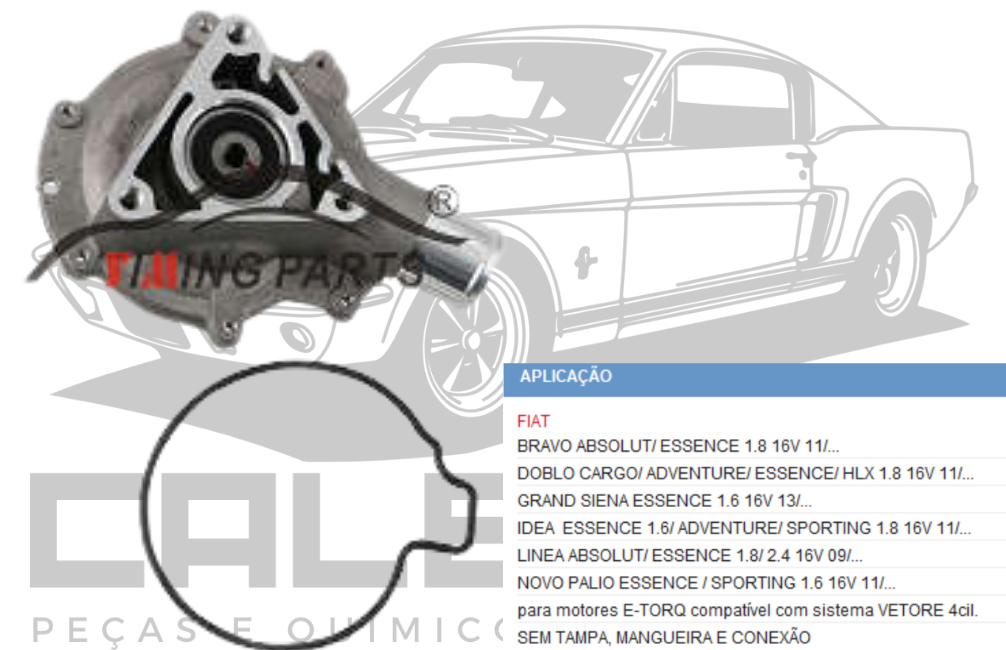 BOMBA DE AGUA FIAT BRAVO DOBLO GRAND SIENA IDEIA LINEA NOVO PALIO - ETORQ