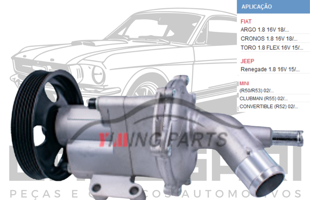 BOMBA DE AGUA FIAT ARGO CRONOS TORO / JEEP RENEGADE / MINI R50 R52 R53 R55 - 1.8 16V